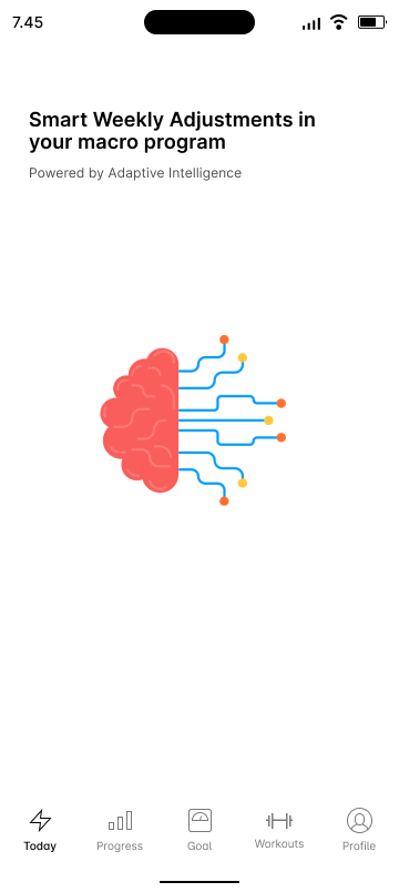 Weekly adjustments screen